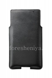 Signature Leather Case-poche pour Sikai BlackBerry Priv, Noir, texture fine