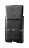 Photo 3 — Signature Leather Case-saku untuk Sikai BlackBerry Priv, Hitam, tekstur halus