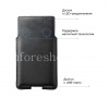 Photo 5 — Signature Leather Case-saku untuk Sikai BlackBerry Priv, Hitam, tekstur halus