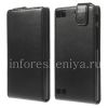 Фотография 3 — Кожаный чехол с вертикально открывающейся крышкой для BlackBerry Z3, Черный, Мелкая текстура