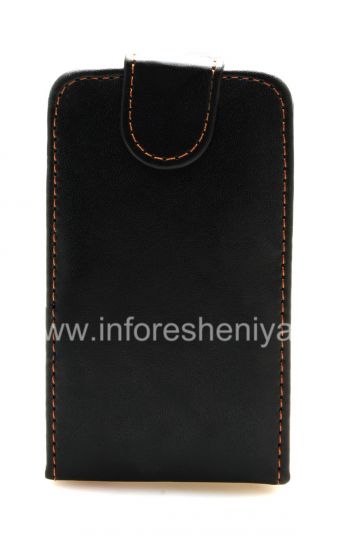 غطاء حقيبة جلد مع فتحة عمودية للبلاك بيري كيرف 8520/9300