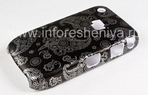Галерея фотографий товара Пластиковый чехол-крышка "Орнамент" для BlackBerry 8520/9300 Curve, Серия “Восточный орнамент”, Черный/Серебряный