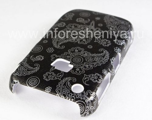 Галерея фотографий товара Пластиковый чехол-крышка "Орнамент" для BlackBerry 8520/9300 Curve, Серия “Восточный орнамент”, Черный/Серебряный