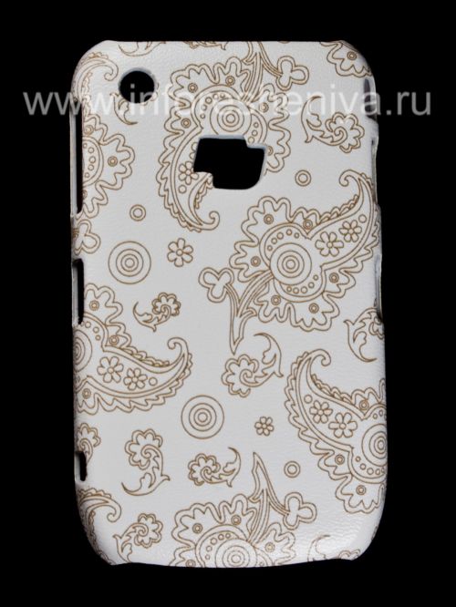 Галерея фотографий товара Пластиковый чехол-крышка "Орнамент" для BlackBerry 8520/9300 Curve, Серия “Восточный орнамент”, Белый/Коричневый