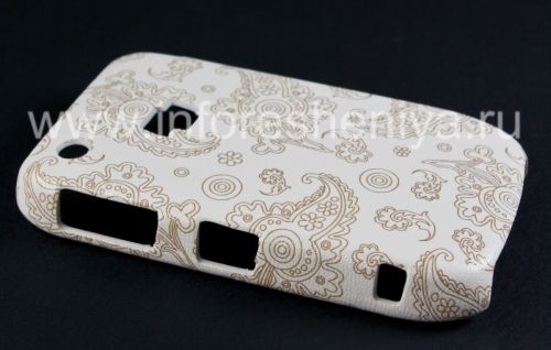 Галерея фотографий товара Пластиковый чехол-крышка "Орнамент" для BlackBerry 8520/9300 Curve, Серия “Восточный орнамент”, Белый/Коричневый