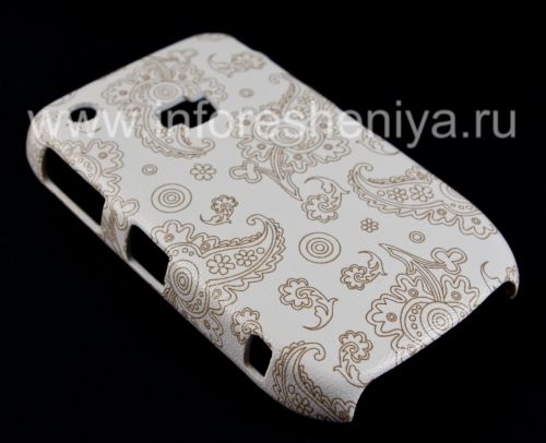 Галерея фотографий товара Пластиковый чехол-крышка "Орнамент" для BlackBerry 8520/9300 Curve, Серия “Восточный орнамент”, Белый/Коричневый