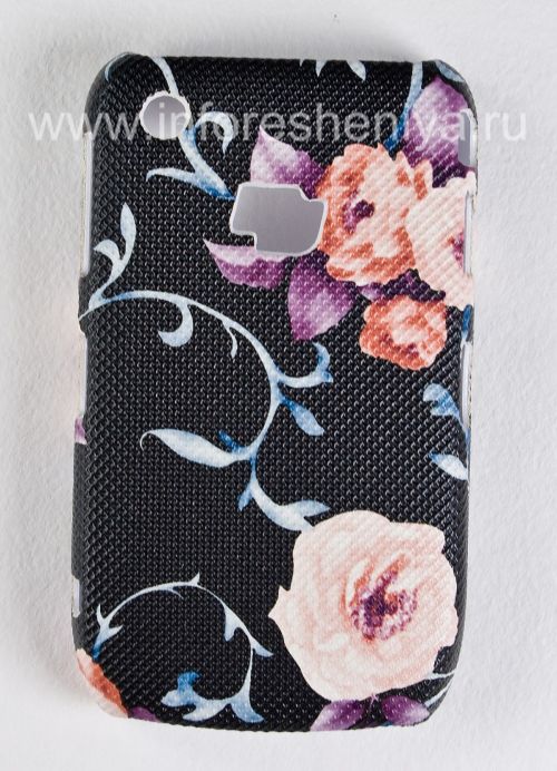 Галерея фотографий товара Пластиковый чехол-крышка "Орнамент" для BlackBerry 8520/9300 Curve, Серия “Цветы”, Черный