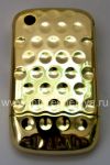 Фотография 1 — Пластиковый чехол хромированный рельефный для BlackBerry 8520/9300 Curve, Золотой