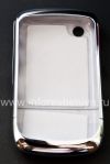 Фотография 2 — Пластиковый чехол хромированный рельефный для BlackBerry 8520/9300 Curve, Серебряный