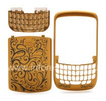 Color body (in two parts) for BlackBerry Curve 8520, Golden sparkling pattern
