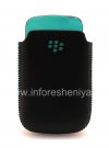 Photo 1 — Kulit asli Kasus-saku Kulit Pocket Pouch untuk BlackBerry 8520 / 9300 Curve, Black / Blue (Sky Blue)