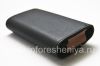 Photo 4 — Asli Leather Case Bag Kulit Folio untuk BlackBerry, Black / Brown (Black w / Brown Accent)