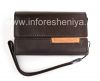 Photo 4 — Asli Leather Case Bag Kulit Folio untuk BlackBerry, Chocolate / Brown (Chok w / Tan Accent)