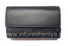 Photo 1 — Asli Leather Case Bag Kulit Folio untuk BlackBerry, Hitam / hitam (Black w / Black Accent)