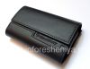 Photo 3 — Asli Leather Case Bag Kulit Folio untuk BlackBerry, Hitam / hitam (Black w / Black Accent)