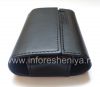 Photo 8 — Asli Leather Case Bag Kulit Folio untuk BlackBerry, Hitam / hitam (Black w / Black Accent)