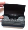 Photo 9 — Asli Leather Case Bag Kulit Folio untuk BlackBerry, Hitam / hitam (Black w / Black Accent)