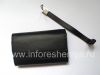 Photo 10 — Asli Leather Case Bag Kulit Folio untuk BlackBerry, Hitam / hitam (Black w / Black Accent)