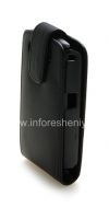 Photo 3 — BlackBerryの曲線8900の垂直方向の開口カバー付きレザーケース, 黒のステッチと黒