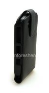 Фотография 4 — Кожаный чехол с вертикально открывающейся крышкой для BlackBerry 8900 Curve, Черный с черной строчкой