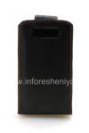 Photo 2 — Leather Case with vertical opening cover for BlackBerry Curve 8900, Black with brown stitching