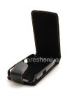 Photo 6 — Ledertasche mit vertikale Öffnung Cover für Blackberry Curve 8900, Schwarz mit braunen Nähten