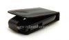 Photo 7 — Ledertasche mit vertikale Öffnung Cover für Blackberry Curve 8900, Schwarz mit braunen Nähten