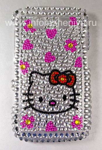 Plastic bag-cover with rhinestones for BlackBerry Curve 8900