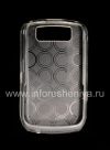 Photo 2 — Etui en silicone emballé avec motif "Anneaux" pour BlackBerry Curve 8900, Blanc