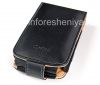 Photo 6 — Signature Leather Case c vertikal membuka tutupnya dan klip Cellet Executive Case untuk BlackBerry 8900 Curve, Black / Brown