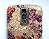 Photo 4 — এক্সক্লুসিভ পিছন কভার BlackBerry 9000 Bold, বেজ / বেগুনি "ডালে ফুল"