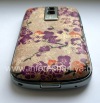 Photo 12 — cubierta trasera exclusiva BlackBerry 9000 Bold, "Flores en la rama" Beige / púrpura