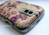 Photo 13 — এক্সক্লুসিভ পিছন কভার BlackBerry 9000 Bold, বেজ / বেগুনি "ডালে ফুল"