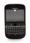 Фотография 1 — Цветной корпус для BlackBerry 9000 Bold, Черный  Матовый, крышка "Кожа"