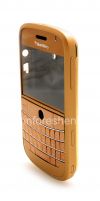 Фотография 3 — Цветной корпус для BlackBerry 9000 Bold, Золотой Матовый, крышка "Кожа"