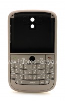 Colour iKhabhinethi for BlackBerry 9000 Bold, Grey Brushed, Cover Plastic