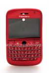 Фотография 1 — Цветной корпус для BlackBerry 9000 Bold, Красный Матовый, крышка "Кожа"