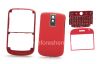 Фотография 3 — Цветной корпус для BlackBerry 9000 Bold, Красный Матовый, крышка "Кожа"