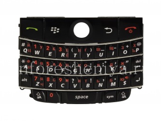 Русская клавиатура для BlackBerry 9000 Bold (гравировка), Черный