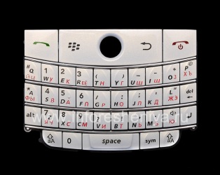 Pearl White clavier russe BlackBerry 9000 Bold, White (blanc perle)