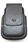 Фотография 1 — Оригинальный кожаный чехол c клипсой округлый Leather Swivel Holster для BlackBerry 9000 Bold, Черный (Black)