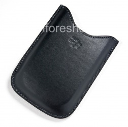 Original-Leder-Kasten-Tasche Ledertasche Tasche für Blackberry 9000 Bold, Black (Schwarz)