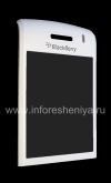 Photo 3 — Le verre d'origine sur l'écran sans le treillis métallique et la fixation du haut-parleur à BlackBerry 9100 / 9105 Pearl 3G, blanc