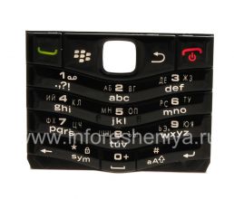 ロシア語キーボードBlackBerry 9105 Pearl 3G（彫刻）, ブラック