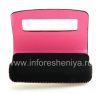 Photo 7 — Tas asli Leather Case Kulit Folio untuk BlackBerry 9100 / 9105 Pearl 3G, Black / Pink (Black w / aksen pink)