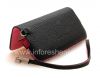 Photo 10 — Housse en cuir d'origine Sac portefeuille en cuir pour BlackBerry 9100/9105 Pearl 3G, Noir / Rose (Noir / accents roses)