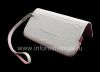 Photo 7 — Tas asli Leather Case Kulit Folio untuk BlackBerry 9100 / 9105 Pearl 3G, Putih / merah muda (putih w / Pink Aksen)