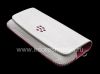 Photo 11 — Original-Leder-Kasten-Beutel-Leder-Folio für Blackberry 9100/9105 Pearl 3G, Weiß / Pink (Weiß m / Pink Akzente)