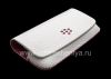 Photo 12 — Tas asli Leather Case Kulit Folio untuk BlackBerry 9100 / 9105 Pearl 3G, Putih / merah muda (putih w / Pink Aksen)