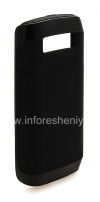 Photo 4 — Kasus silikon asli dengan pelek plastik Hardshell & Kulit untuk BlackBerry 9100 / 9105 Pearl 3G, Hitam / hitam (hitam / hitam)